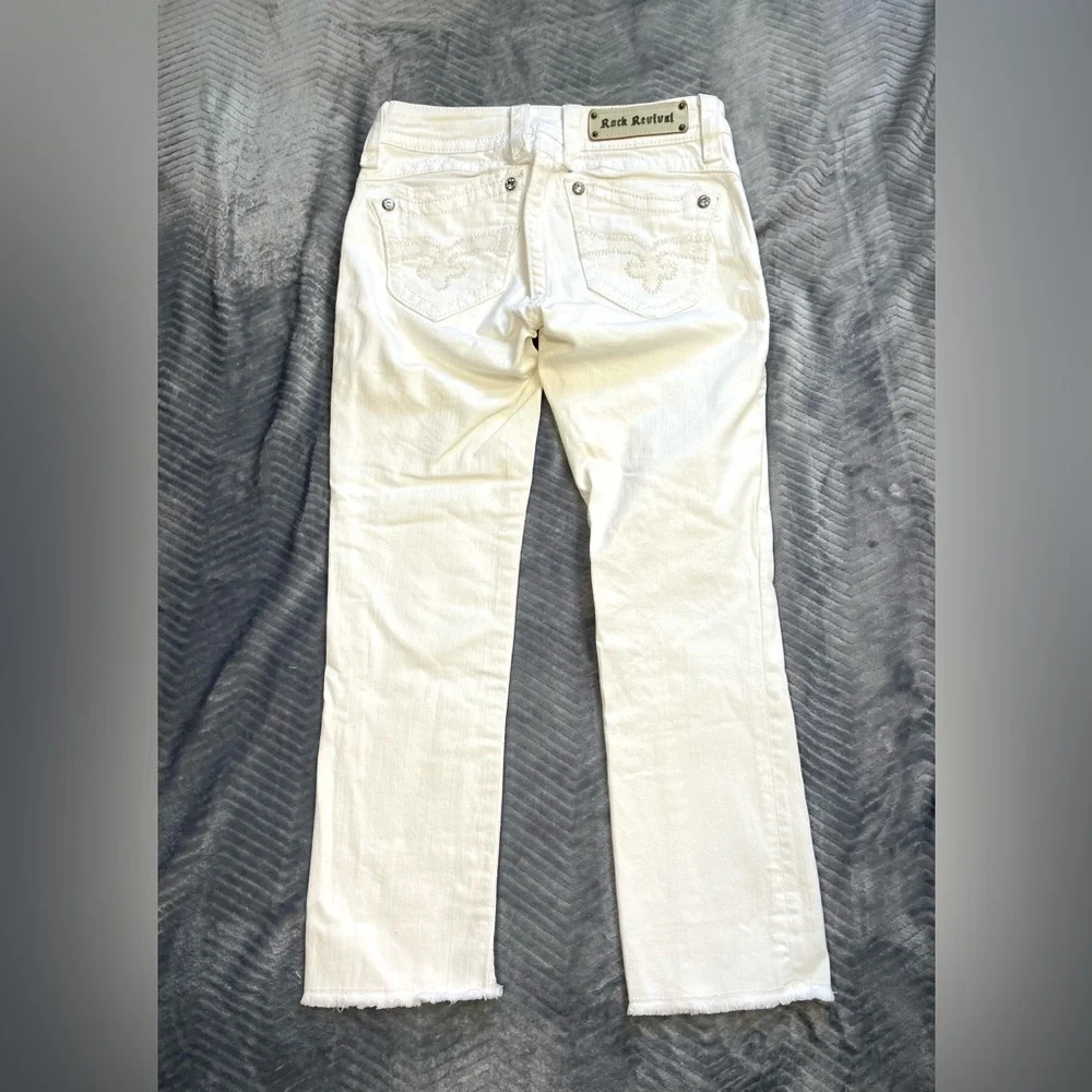 Women’s Rock Revival Amy‎ Capri Jeans White 26